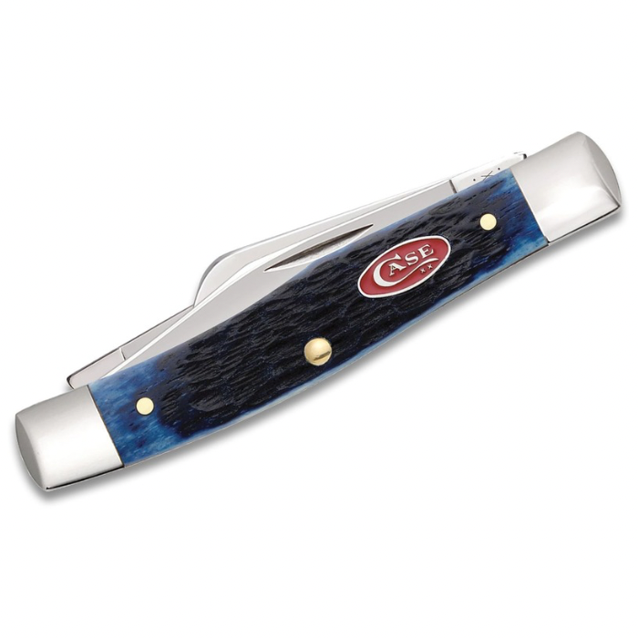 CASE MEDIUM STOCKMAN 3 BLADE 3 5/8" BLUE BONE