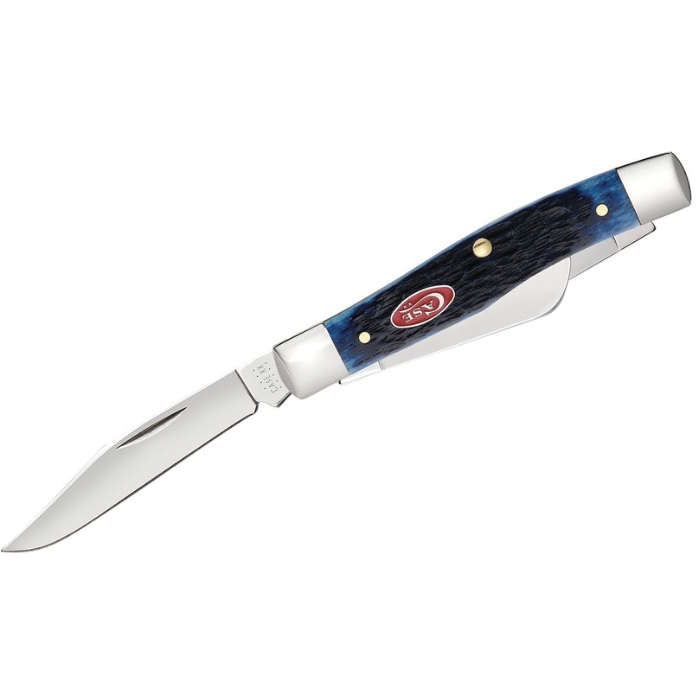 CASE MEDIUM STOCKMAN 3 BLADE 3 5/8" BLUE BONE