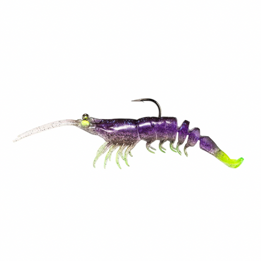 ZMAN PRAWNSTARZ 3.5" PLUM CHARTREUSE 2 PACK