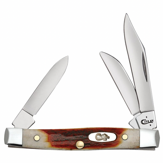 CASE STOCKMAN SMALL 3 BLADE 2 5/8" RED STAG