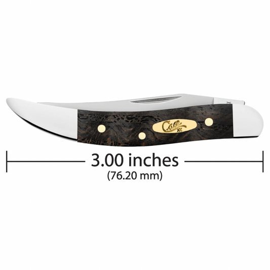 CASE TEXAS TOOTHPICK SMALL SINGLE BLADE 3" - BLACK CURLY OAK WOOD