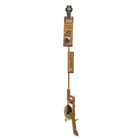 PROFISHIENCY KID CASTERS RETRO CAMO TANGLE FREE COMBO 34"