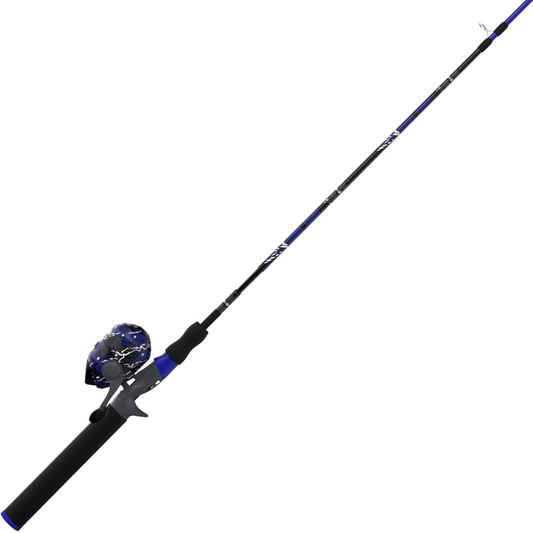 ZEBCO SPLASH ZFBLUE SPINCAST COMBO 8# 2PC M 6'