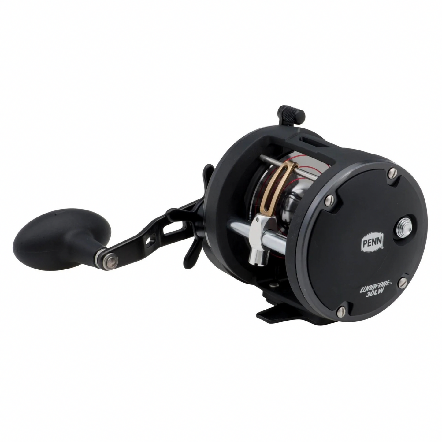 PENN Warfare WAR30LW Level Wind 30 conventional reel with lightweight graphite frame, machined aluminum spool, and powerful HT-100 drag system for trolling, bottom fishing, and offshore saltwater fishing.