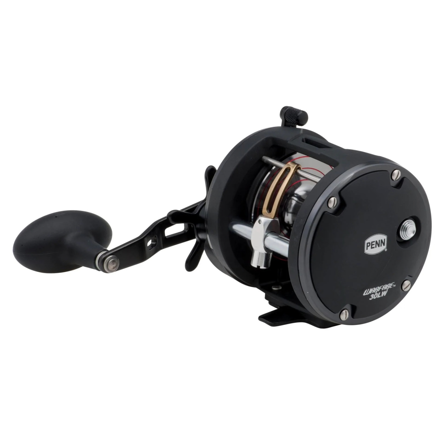 PENN Warfare WAR30LW Level Wind 30 conventional reel with lightweight graphite frame, machined aluminum spool, and powerful HT-100 drag system for trolling, bottom fishing, and offshore saltwater fishing.