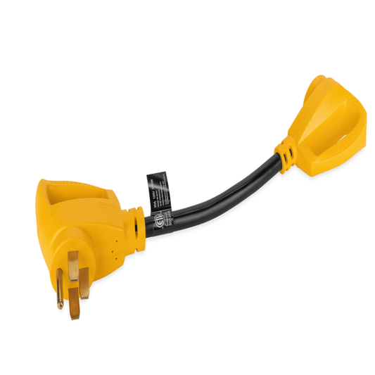 CAMCO POWER GRIP 18" DOGBONE ADAPTER - 50 AMP MALE/30 AMP FEMALE