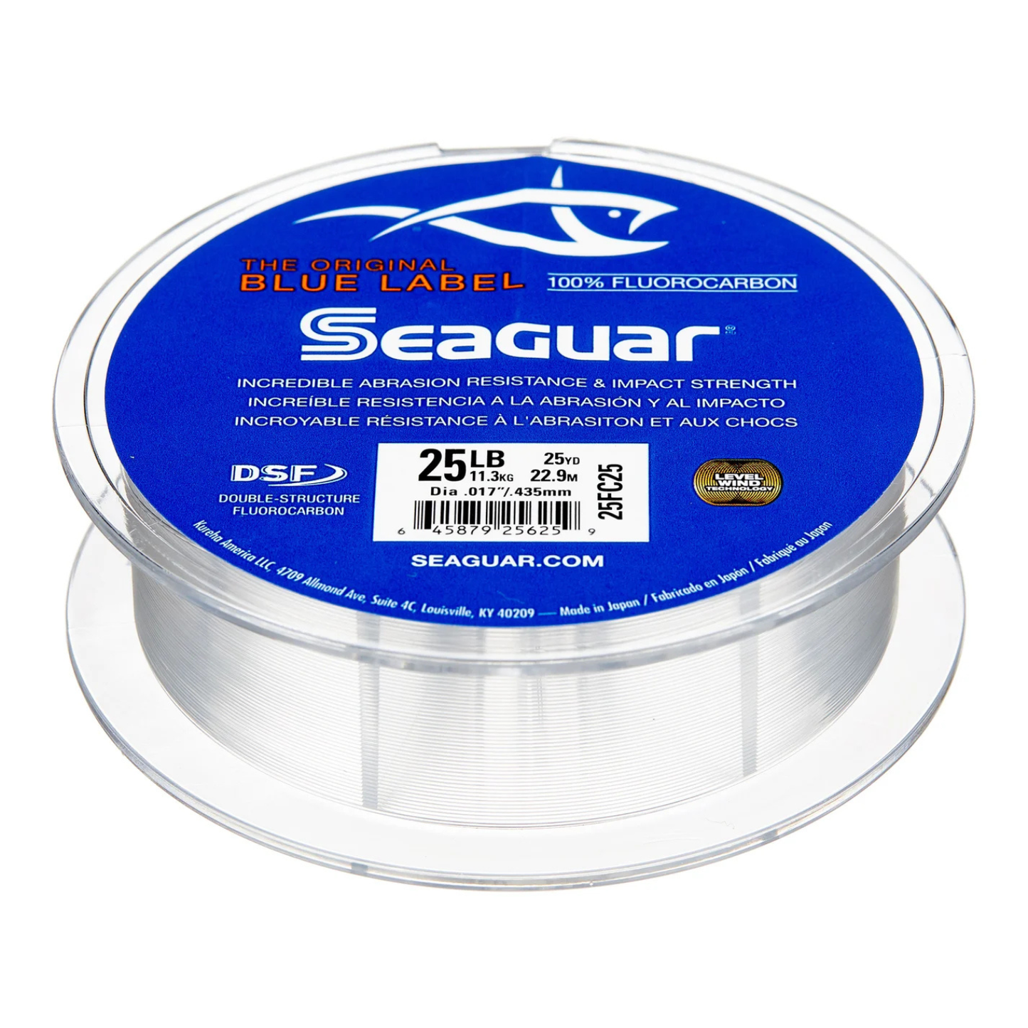 SEAGUAR BLUE LABEL FLUOROCARBON LEADER - 25 LB TEST - 25 YDS - CLEAR