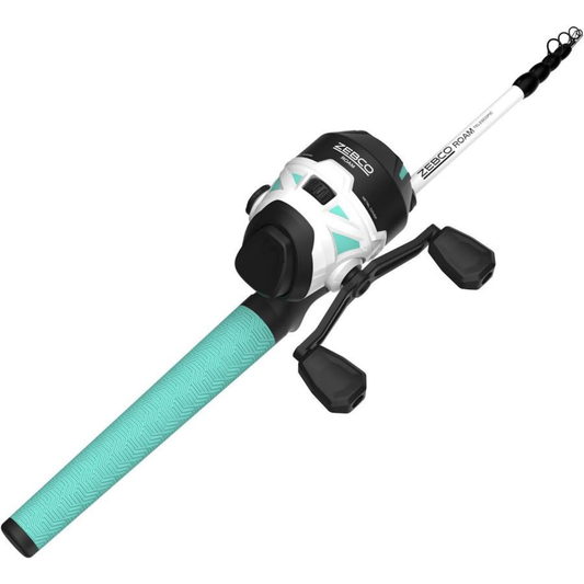ZEBCO ROAM 3 SEAFOAM TELESCOPIC SPINCAST COMBO TELESCOPIC MH 6'