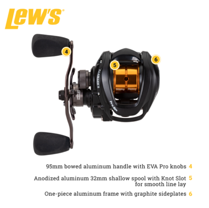 LEW'S TEAM LEW'S PRO SP SKIPPING AND PITCHING RIGHT HAND BAITCAST REEL 7:5.1