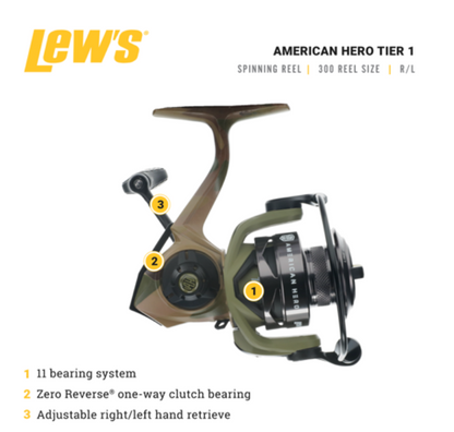 LEW'S AMERICAN HERO TIER 1 300 SPINNING REEL