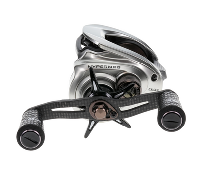 Fishing reel with 'Hyper' branding on a white background