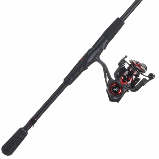 Lew’s Mach Jacked Fishing rod and reel set on a white background