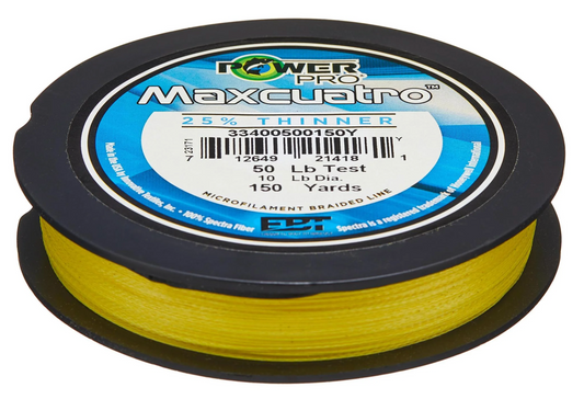 POWERPRO MAXCUATRO YELLOW 50# 1500YDS
