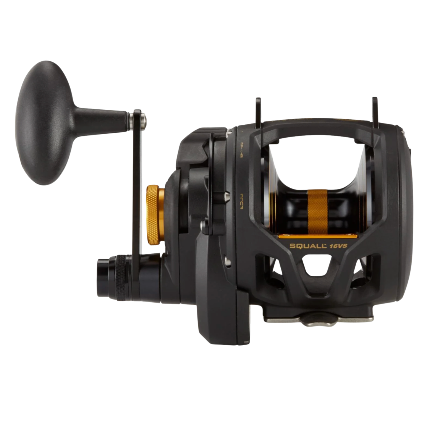 Fishing reel with 'Squall 18V' branding on a white background