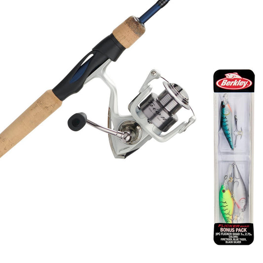 PFLUEGER TRION SPINNING COMBO WITH BAIT PACK MED 6'6"