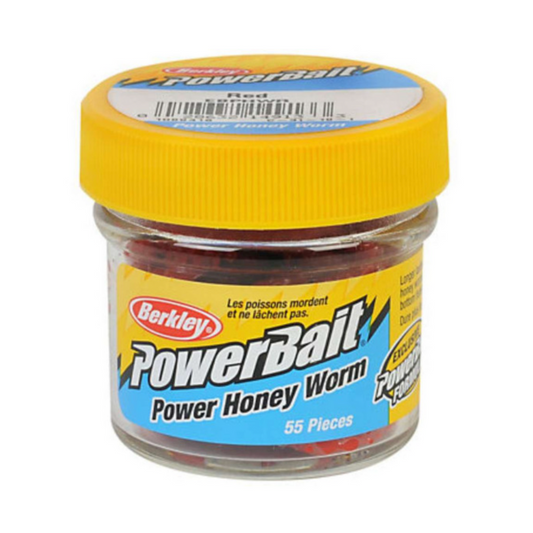 BERKLEY POWERBAIT POWER HONEY WORM RED 1" SMALL JAR