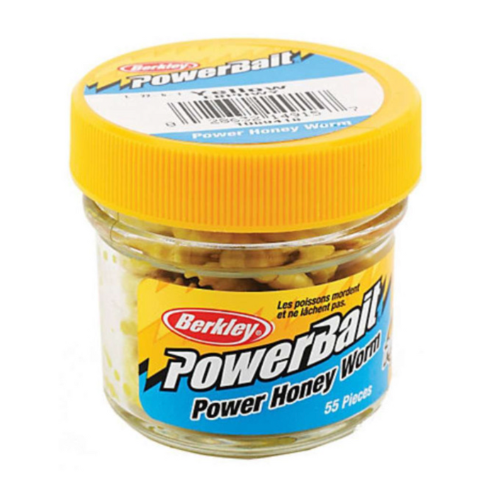 BERKLEY POWERBAIT POWER HONEY WORM YELLOW 1" SMALL JAR