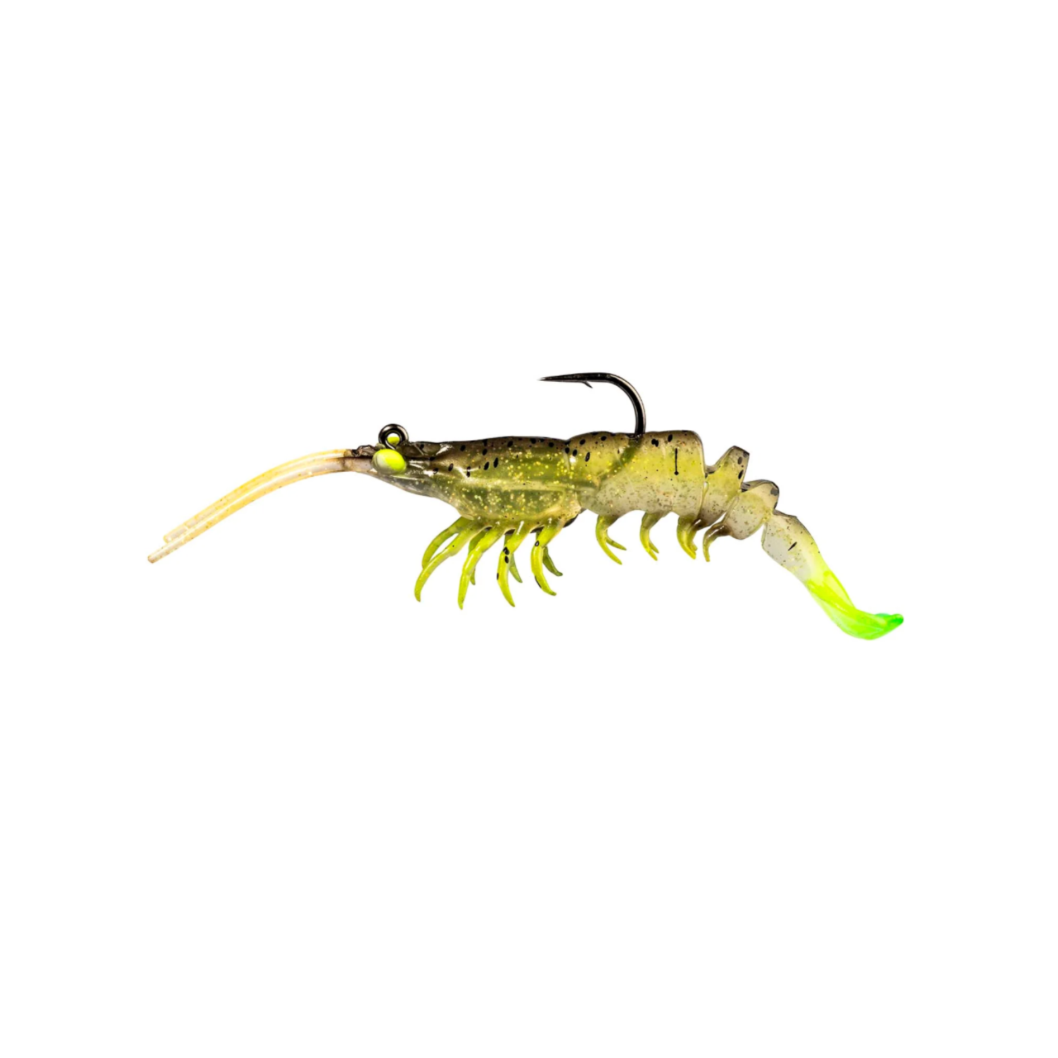 Fishing lure resembling a crawfish on a white background