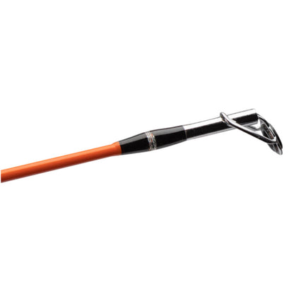 Metal hook with orange handle on a white background