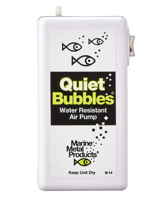 MARINE METALS 1.5V QUIET BUBBLES PUMP (B-14) FRONT VIEW