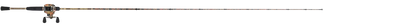 Long, thin object with a textured surface and metallic elements on a dark background