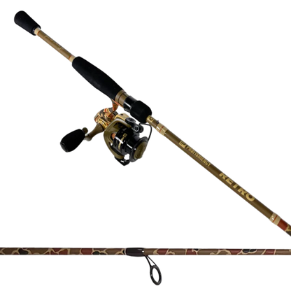 Fishing rod and reel set on a white background