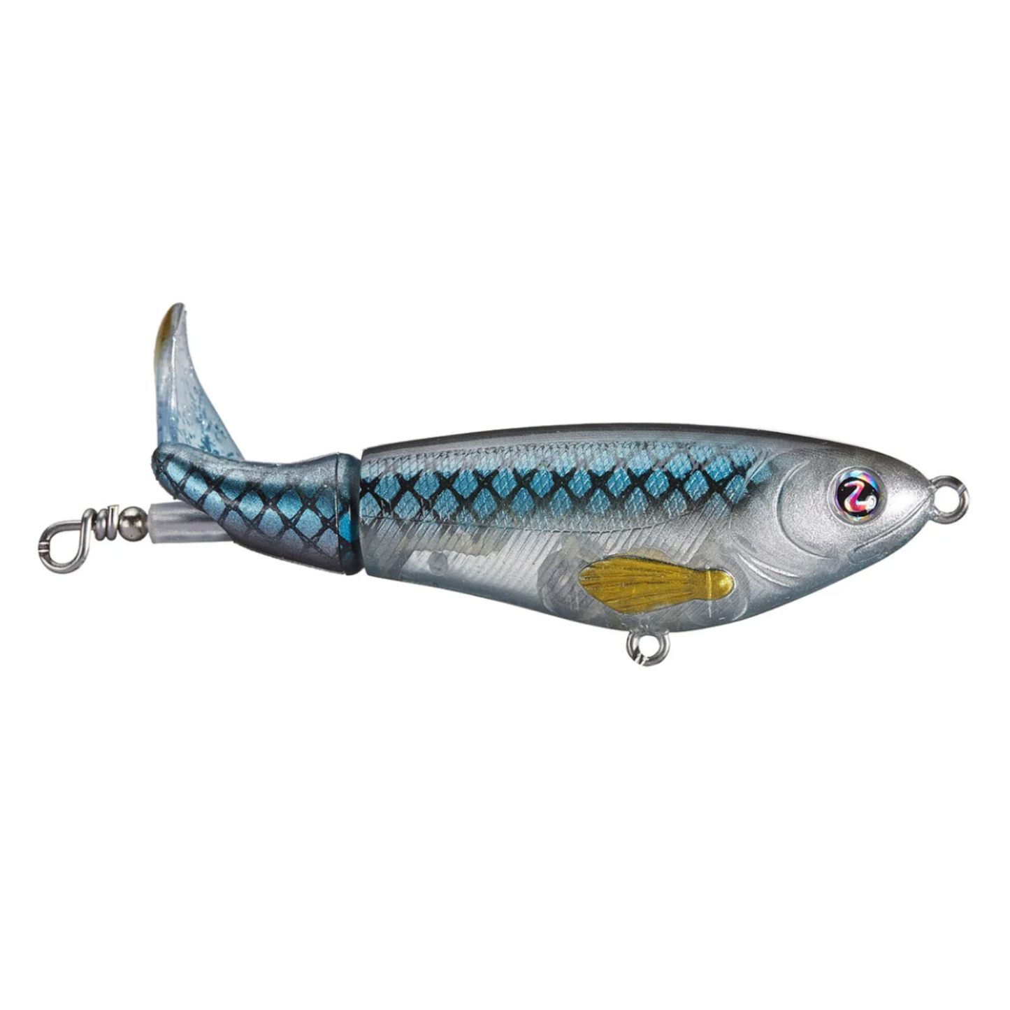 Fishing lure with a detailed design on a white background