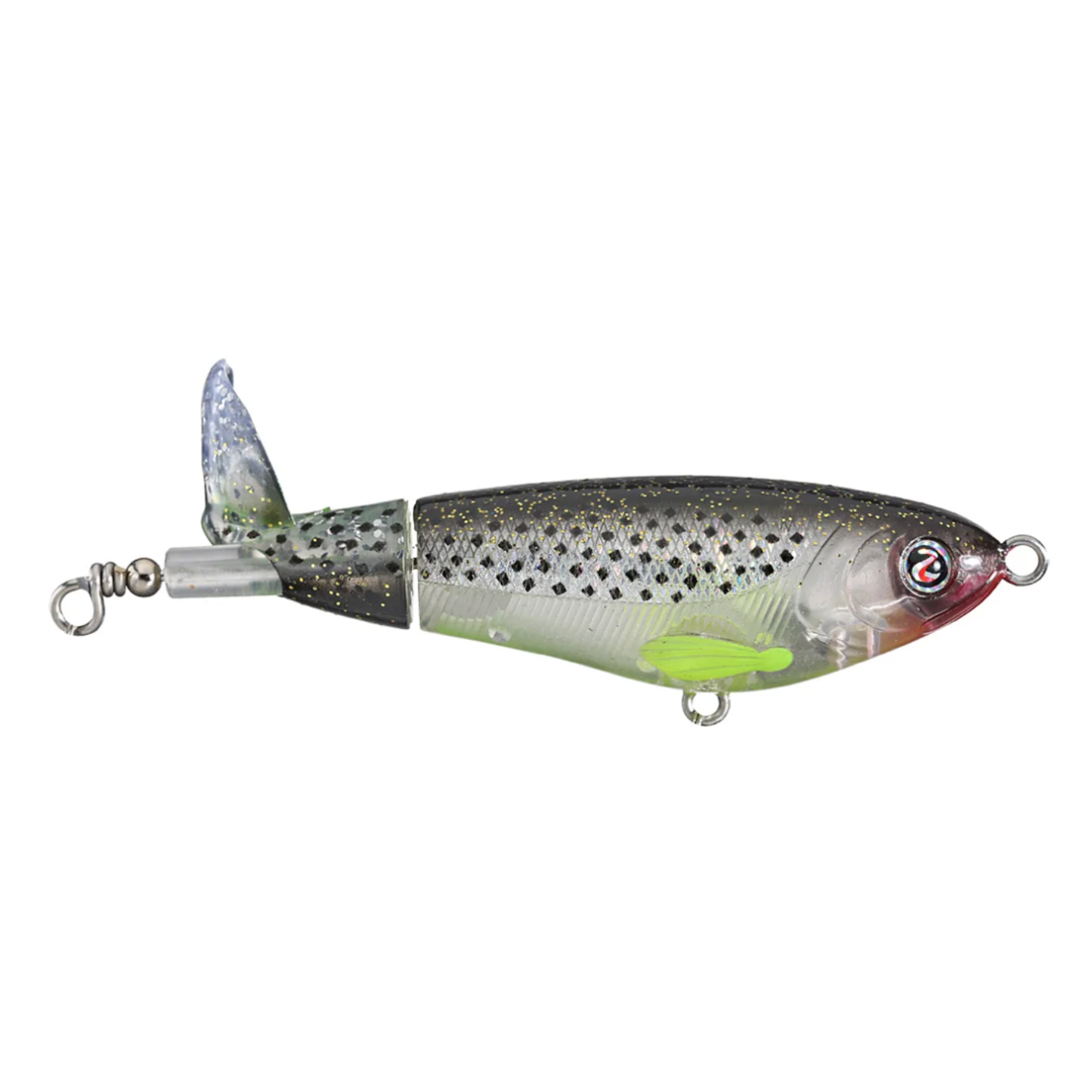 Fishing lure with a detailed design on a white background