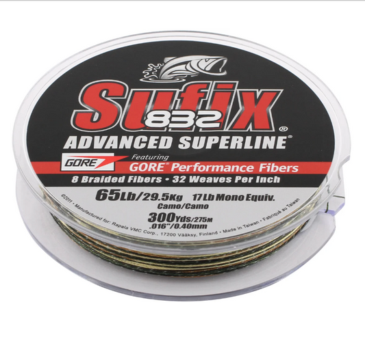 SUFIX 832 ADVANCED SUPERLINE BRAID CAMO 80LB 150YDS