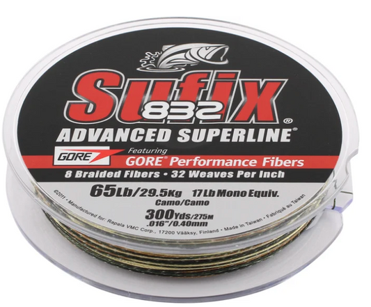 SUFIX 832 ADVANCED SUPERLINE BRAID CAMO 30LB 150YDS