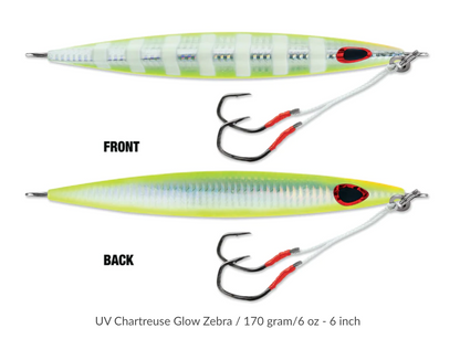 WILLIAMSON KENSAKI 170 JIG - 6" - 6OZ - UV CHARTREUSE GLOW ZEBRA