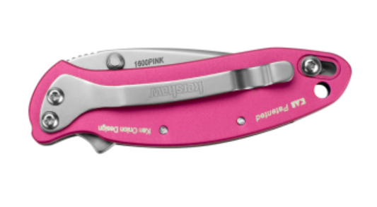 KERSHAW KO CHIVE 2 7/8" PINK Folded Pocket Clip