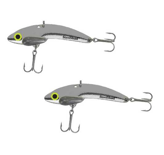 STEEL SHAD MINI SILVER/CHARTREUSE 1.75" 1/4OZ 2 PACK