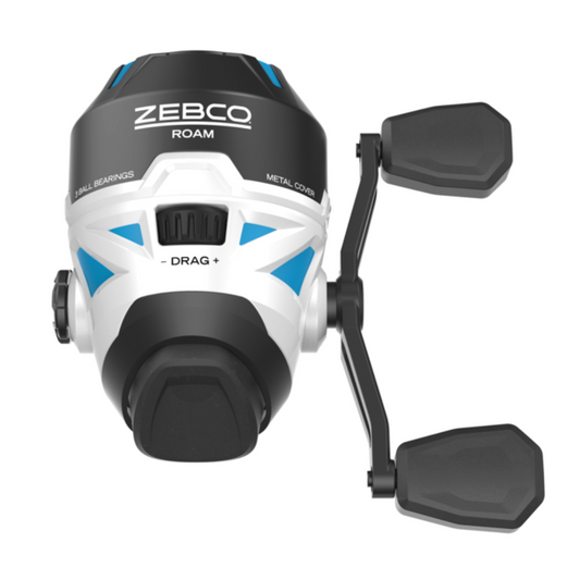 Zebco Roam fishing reel on a white background