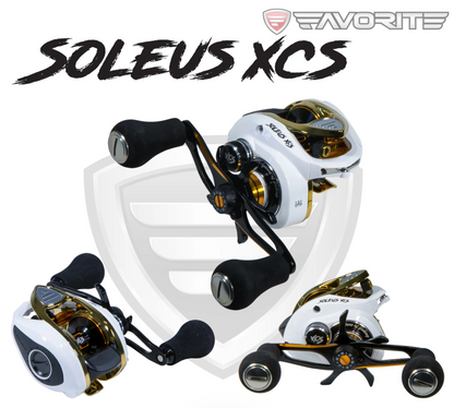 FAVORITE SOLEUS XCS WHITE/GOLD BAITCAST REEL 6.6:1 - RH