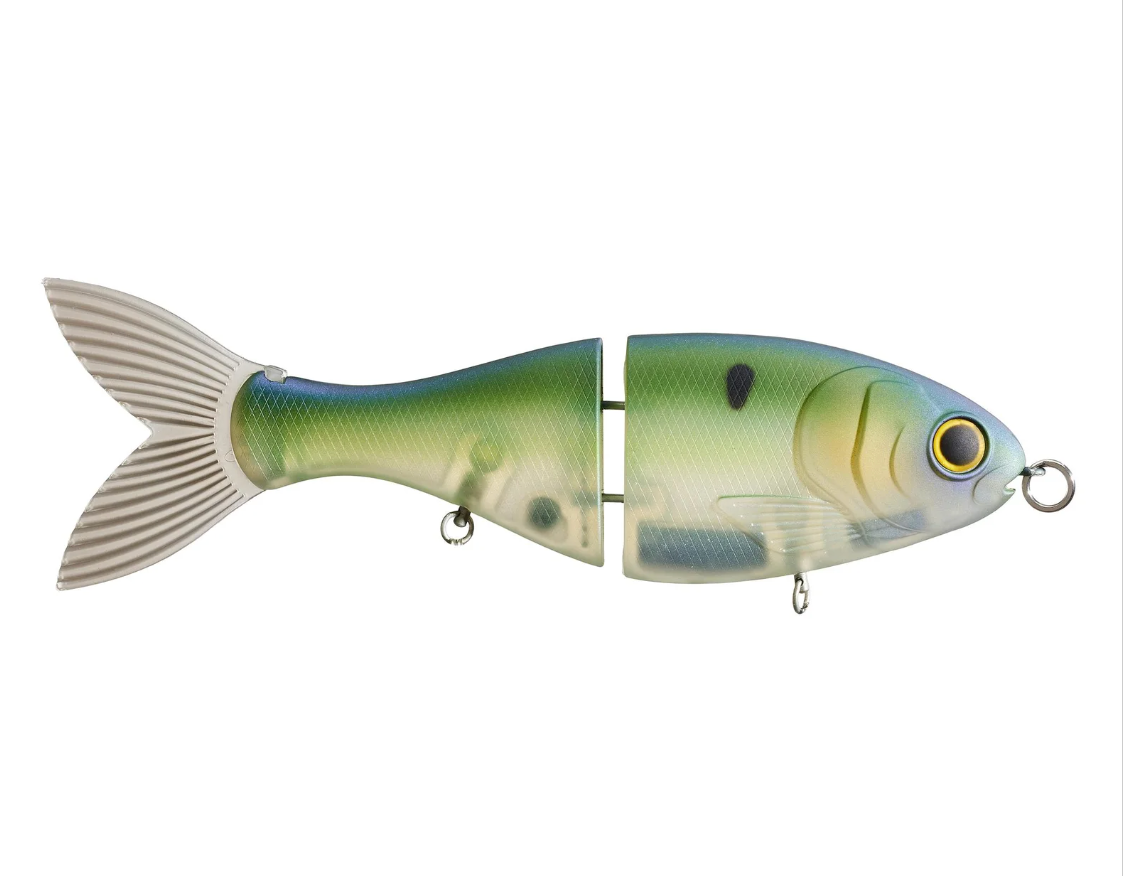 Realistic fish-shaped fishing lure on a white background