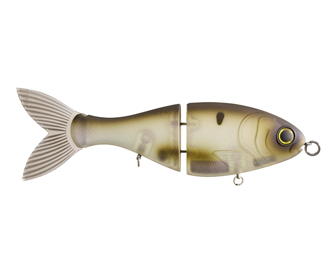 Fishing lure resembling a fish on a white background