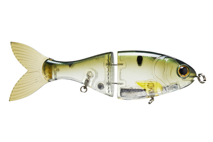 Fishing lure with a split design on a white background