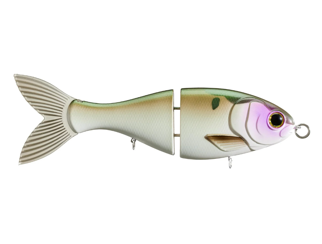 Fishing lure shaped like a fish on a white background