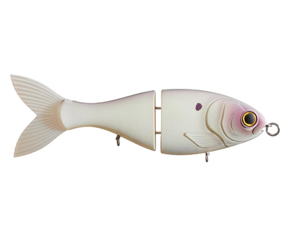 Fishing lure shaped like a fish on a white background