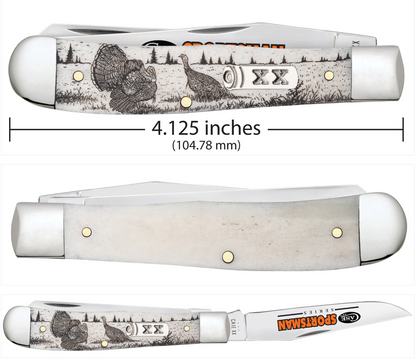 CASE SPORTSMAN TRAPPER TURKEY 2 BLADE 4 1/8" NATURAL BONE