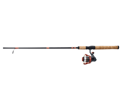 Fishing rod and reel set on a white background