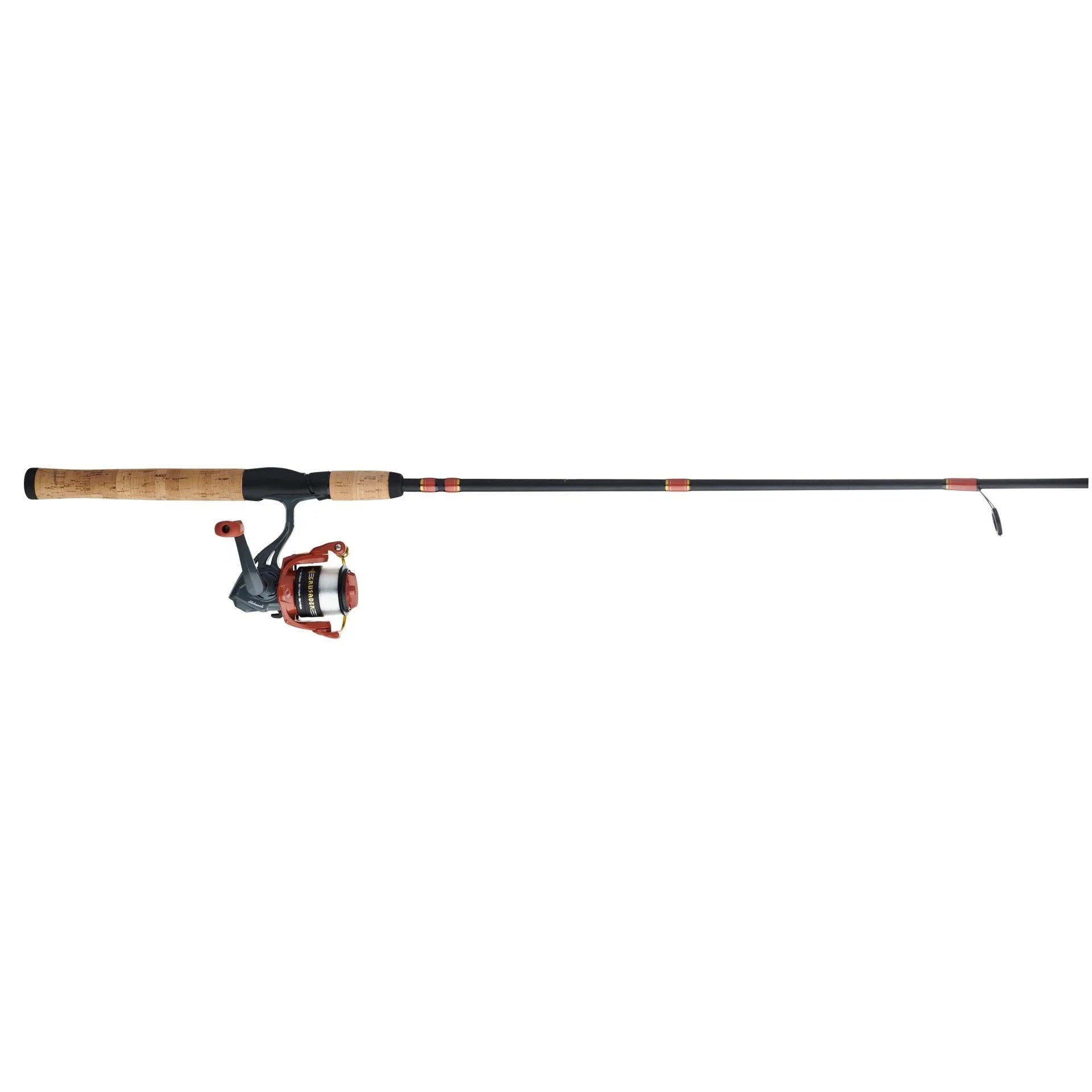 Fishing rod and reel set on a white background