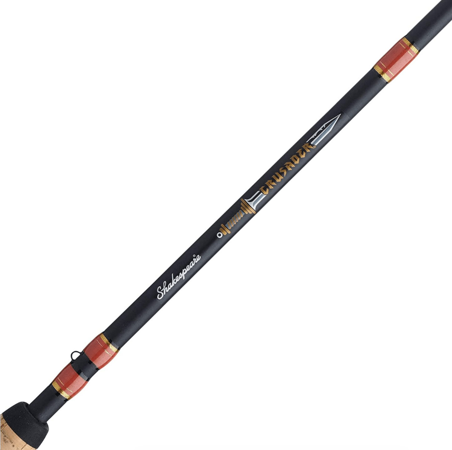 Fishing rod and reel set on a white background