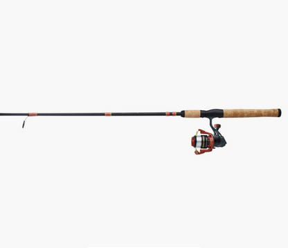 Fishing rod and reel set on a white background