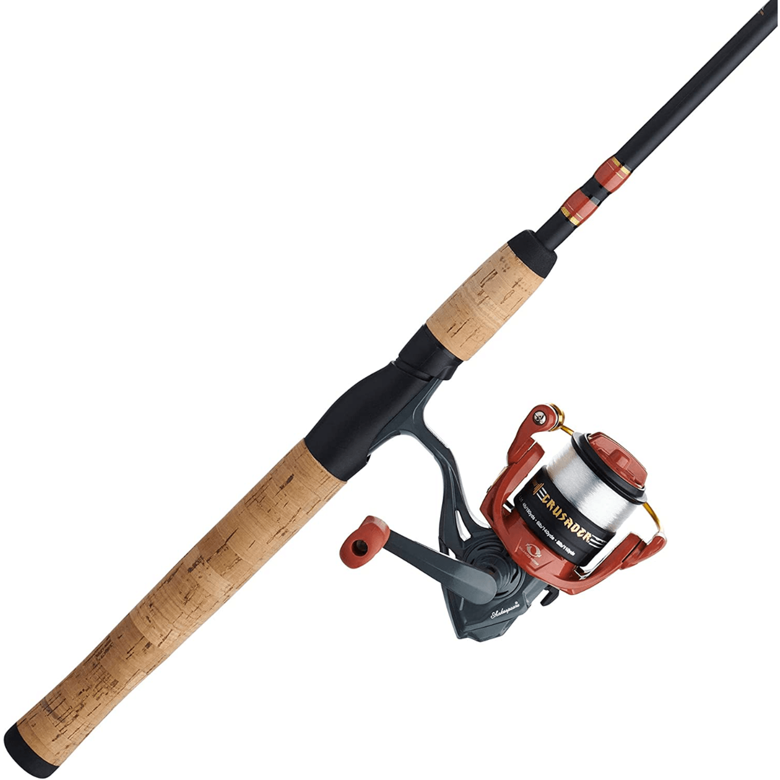Fishing rod and reel set on a white background