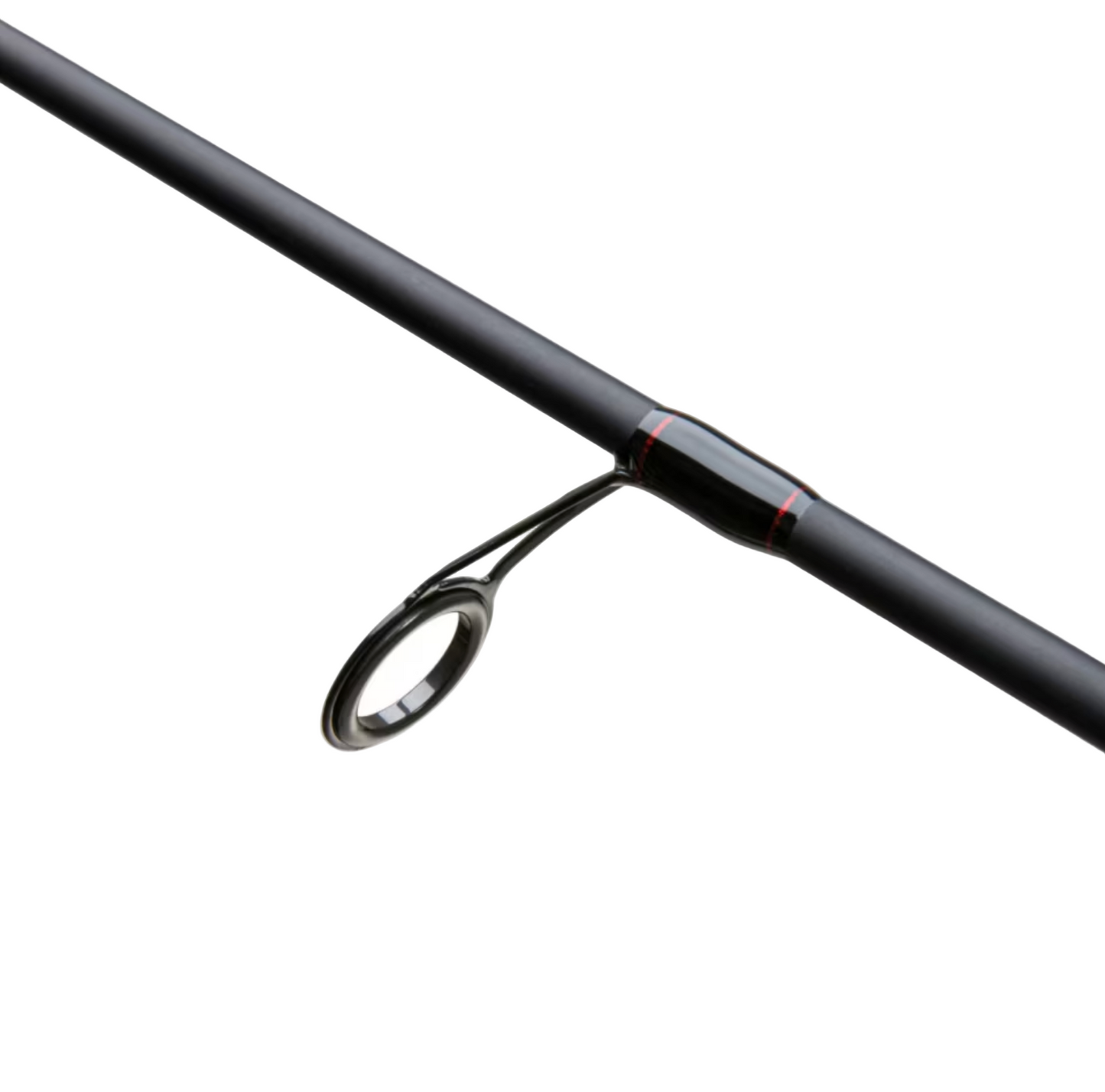 Black fishing rod on a white background