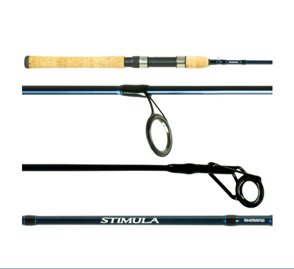 Fishing rod with cork handle on a white background