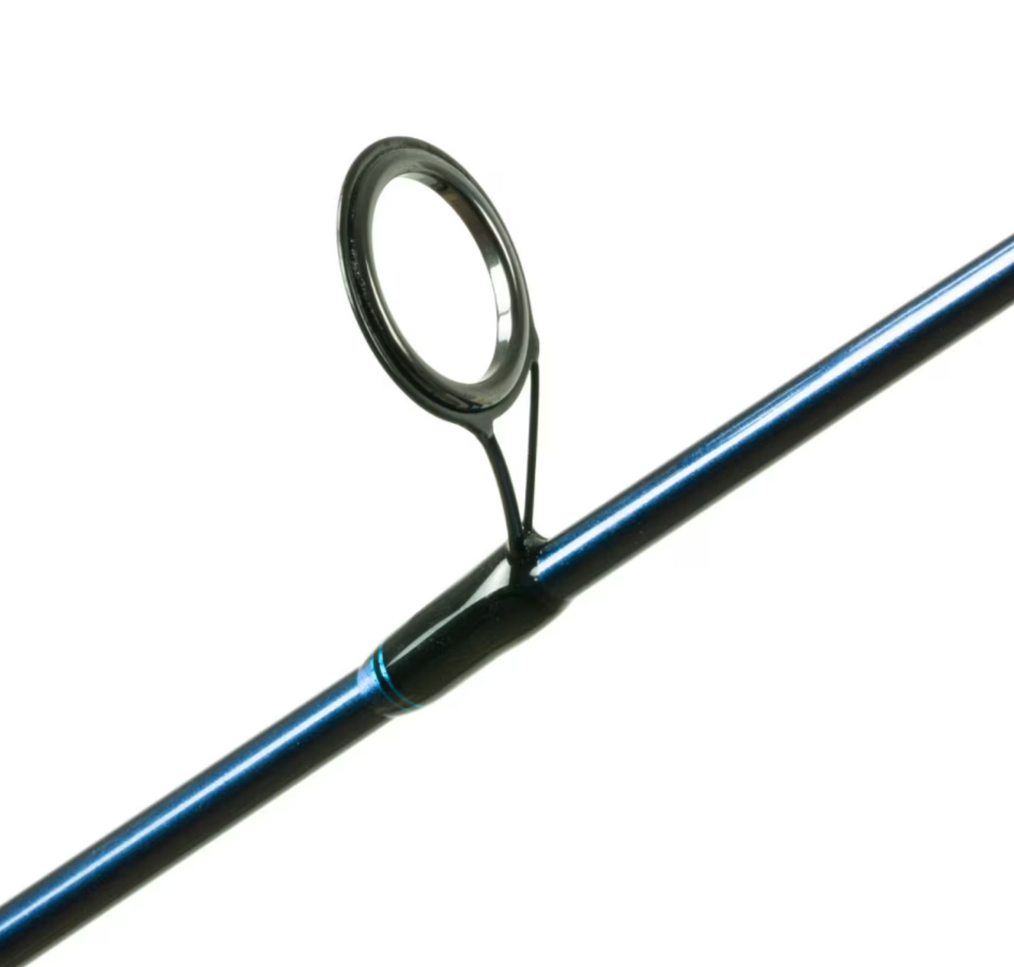 Fishing rod with cork handle on a white background