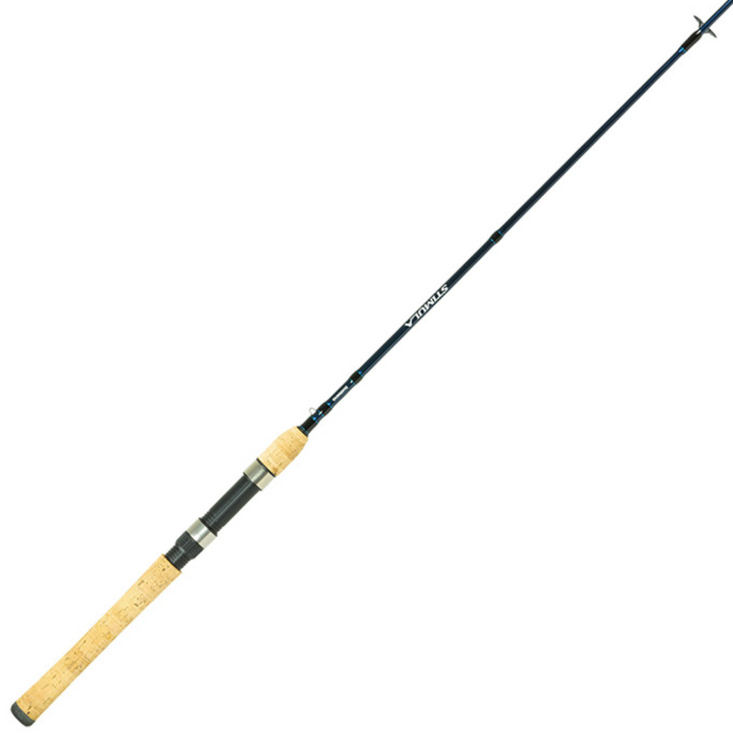 Fishing rod with cork handle on a white background